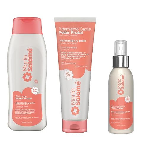 María Salomé Poder Frutal 3-Piece Hair Care Set, Shampoo 400ml, Treatment 250ml, Hair Perfume 120ml, Hydration and Shine, Sulfate Free Beauty & Personal Care Maria Salome
