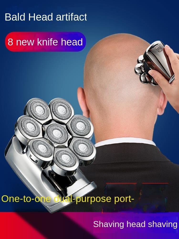 Head Shavers for Bald Men, 8-Blade DIGITAL DISPLAY MULTI-FUNCTION RAZOR Electric Razor Body Wash Men's Rechargeable Shaving Head Self-Shaving Bear USB Beauty and Personal Care Mecuricy