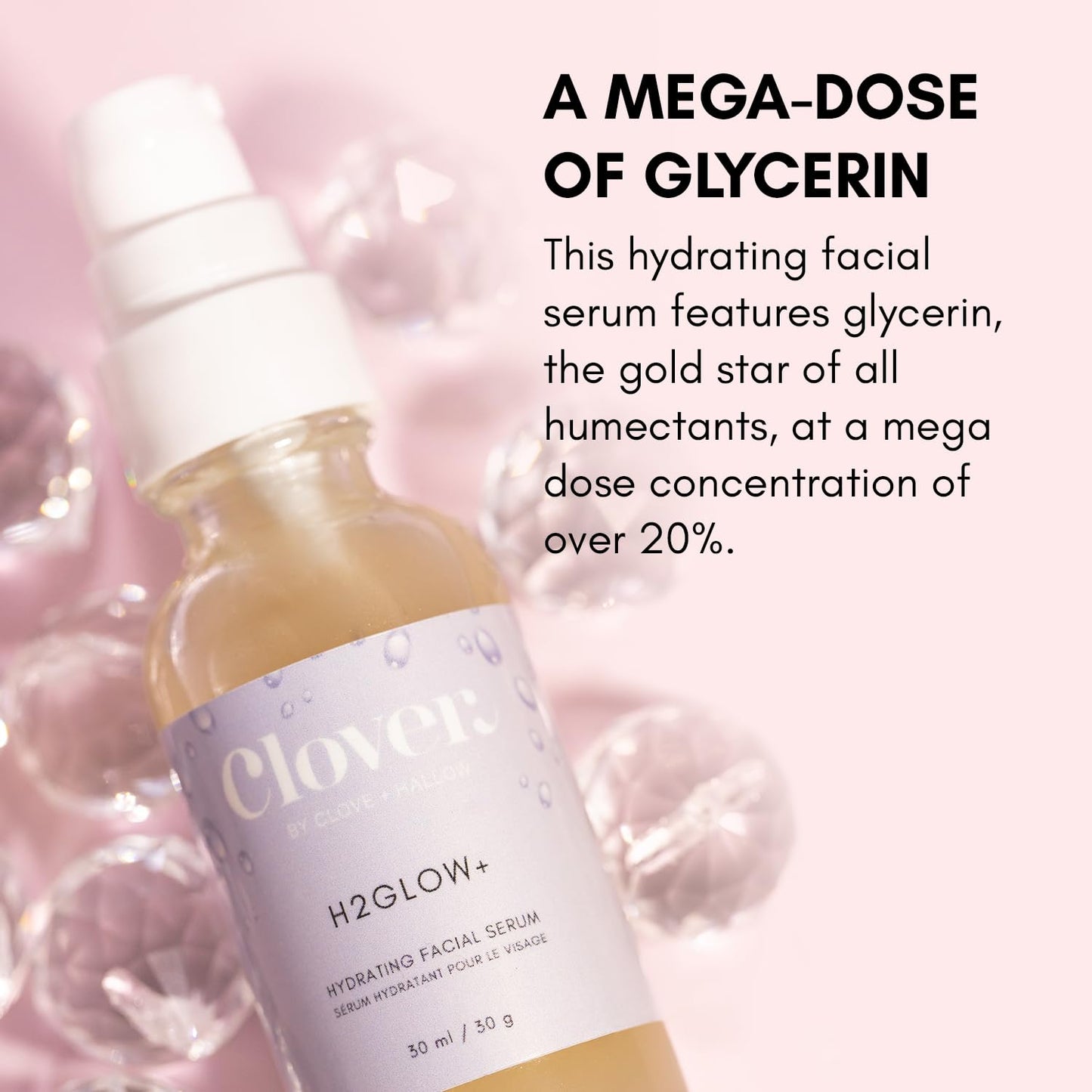 Clover H2Glow+ Hydrating Antioxidant Serum | Deep Moisturizing Anti-Aging Facial Serum | Hydrate Layers of Dry Skin, Plump, and Smooth Fine Lines | Beauty & Personal Care Clover