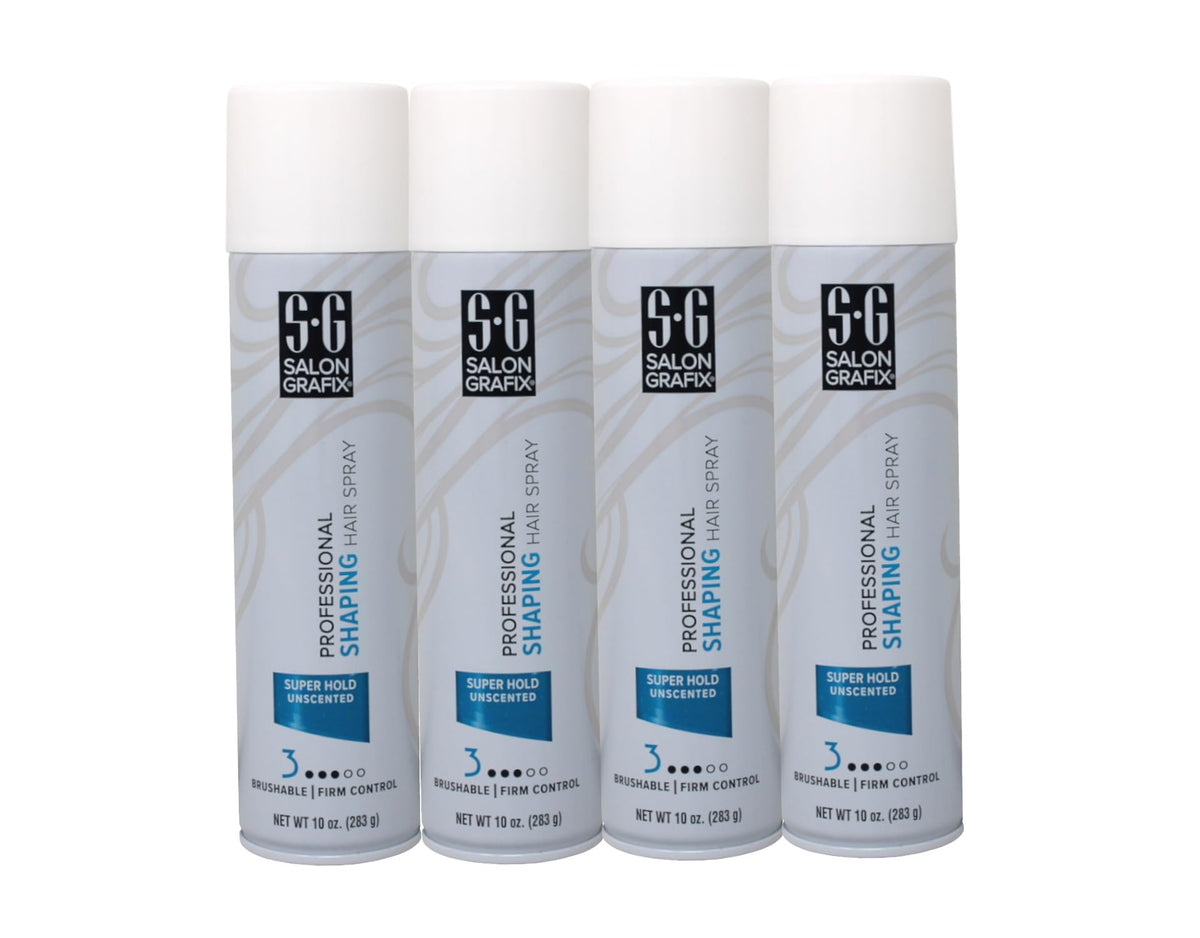 Salon Grafix Professional Shaping Hair Spray, Super Hold Unscented, 10 oz (Pack of 4) Beauty & Personal Care Salon Grafix