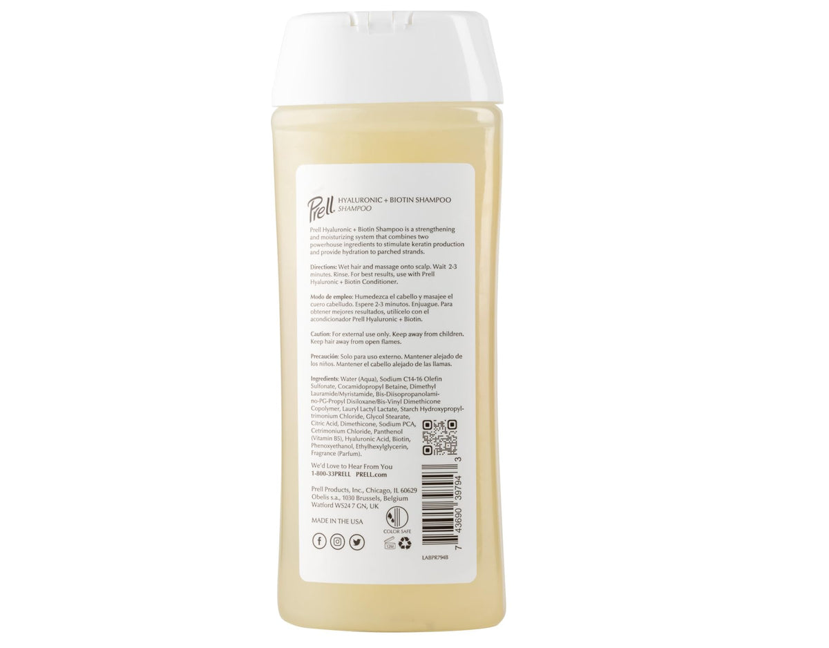 Prell Hyaluronic + Biotin Moisturizes & Strengthens Shampoo for All Hair Types 13.5 fl.oz (Pack of 3)
