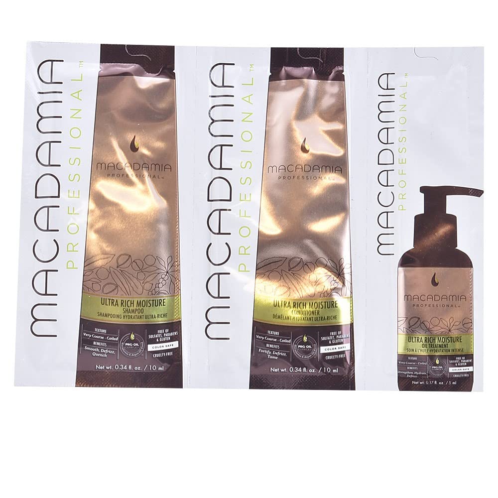 Macadamia Professional Ultra Rich Moisture Shampoo/Conditioner & Oil Treatment, 3 Count Beauty & Personal Care Macadamia Natural Oil