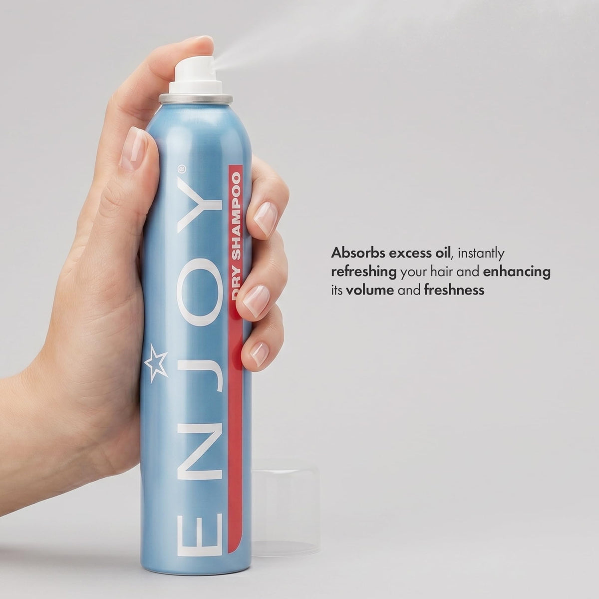 Enjoy Dry Shampoo, Oil-Absorbing and Volumizing Refreshing Spray, Weightless Waterless Cleanser for Instant Body and a Clean, Vibrant Finish, 4.0 Oz