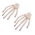 2Pcs Alloy Rhinestone Skeleton Claws Skull Hand Hair Clip Hairpin Zombie Punk Horror Bobby Claw Barrette Fashion Hair Accessories For Women Cosplay Beauty & Personal Care Suoirblss