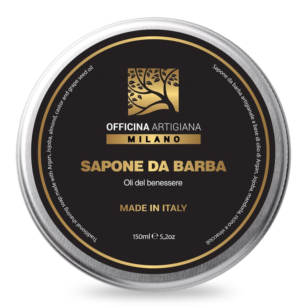 Officina Artigiana Milano Traditional/Original Shaving Soap 150 ml - Luxury Italian Artisan Wet Shaving Soap/Cream with 40% Wellness Oils & Shea Beauty and Personal Care The Goodfellas' smile