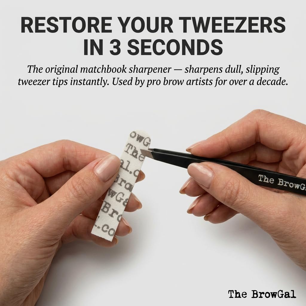 The BrowGal - 12 Tweezer Sharpeners - Exclusive for Sharp & Efficient Longer Period use - Super Handy and Portable Tool, Easily Grip with Safety Beauty and Personal Care The BrowGal