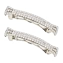 lasenersm Hair Clip, 2 Pieces Hair Accessory with Three Row Rhinestone Crystal, Hair Barrette Clip for Girls and Women, 2.75 in Length, Silver Beauty & Personal Care lasenersm