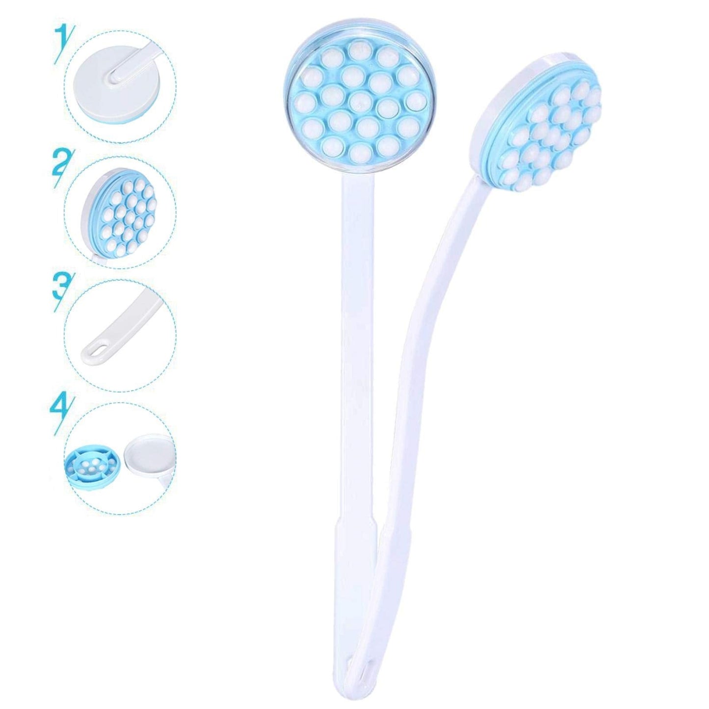 Long Handled Lotion Applicator - Non-Toxic Body Bath Massager with Rotating Balls for Comfortable Application and Deep Tissue Massage - Ideal Beauty and Personal Care Sonew