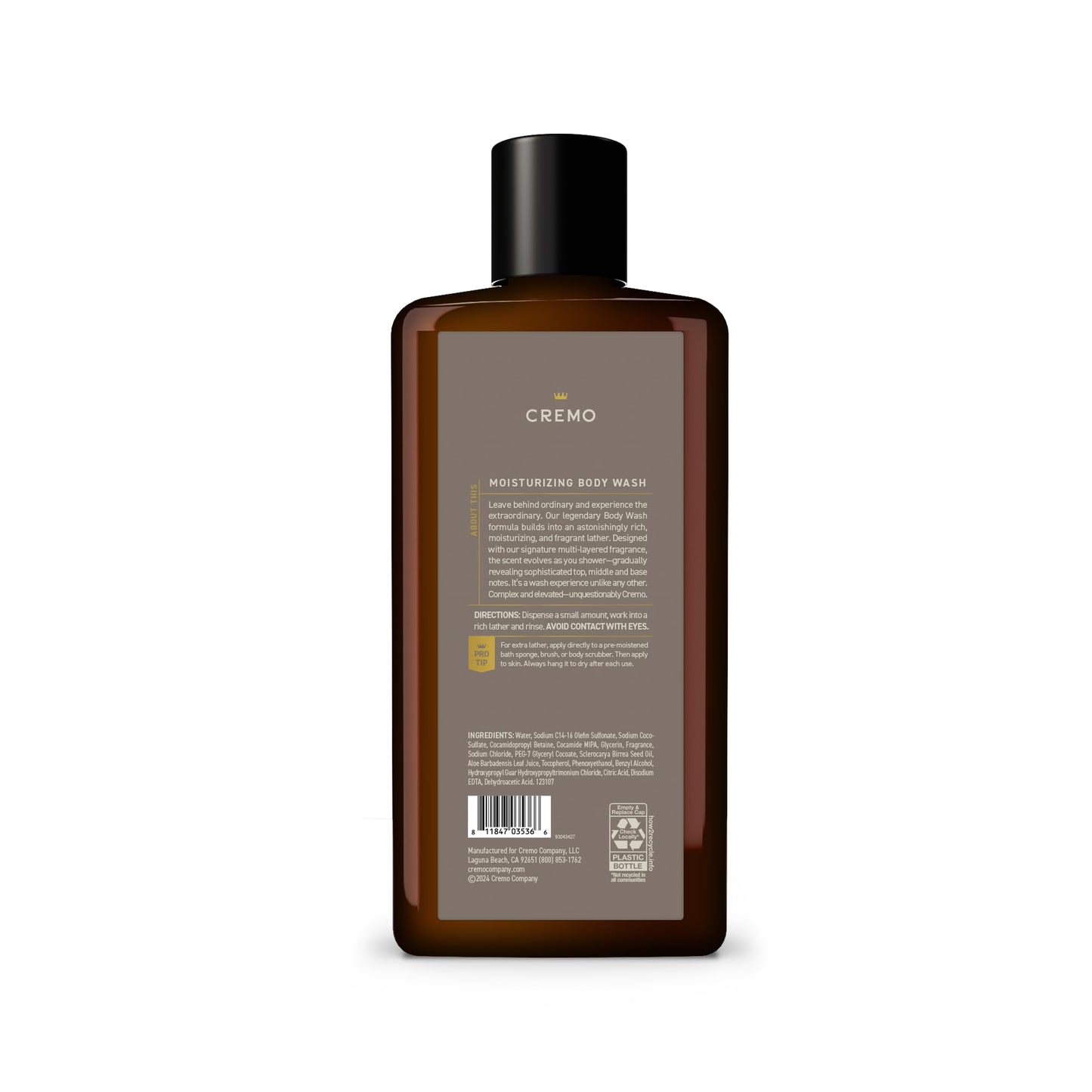 Cremo Body Wash for Men, Rich-Lathering Vintage Suede, 16 Fl Oz Beauty & Personal Care Cremo