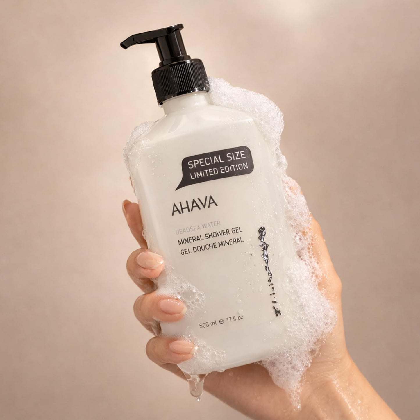 AHAVA Dead Sea Mineral Shower Gel 17 fl oz - Luxury Hydrating Body Wash with Aloe Vera & Osmoter Minerals, Gentle Cleanser for Dry & Sensitive Skin Beauty & Personal Care AHAVA
