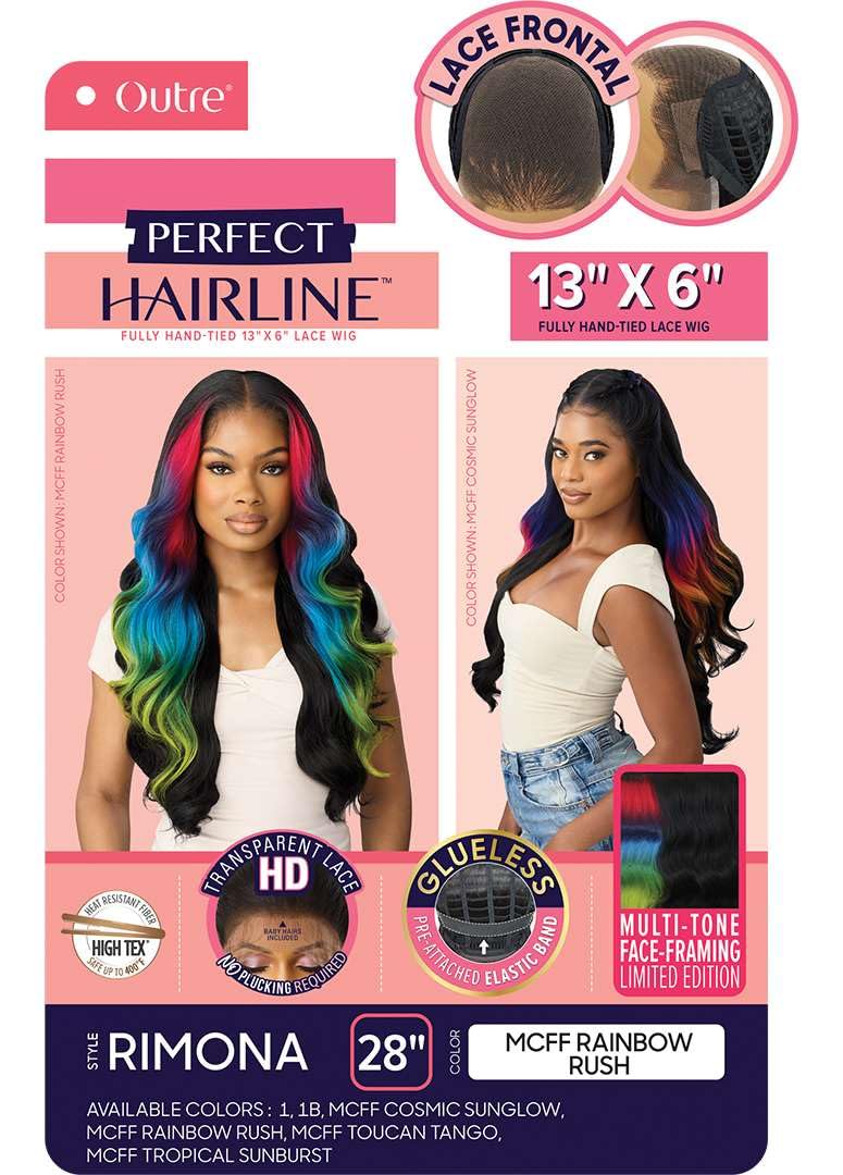 Outre Lace Front Wig - Perfect Hair Line 13X6 - Rimona (OFF BLACK 1B)