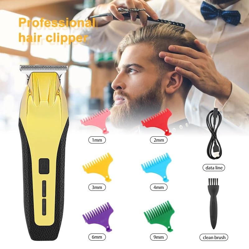 GLESVOWIO Hair Clippers Professional Electirc Hair Clipper Barber Shop Rechargeable Beard Hair Timmer for Men(Silvery) Beauty and Personal Care GLESVOWIO