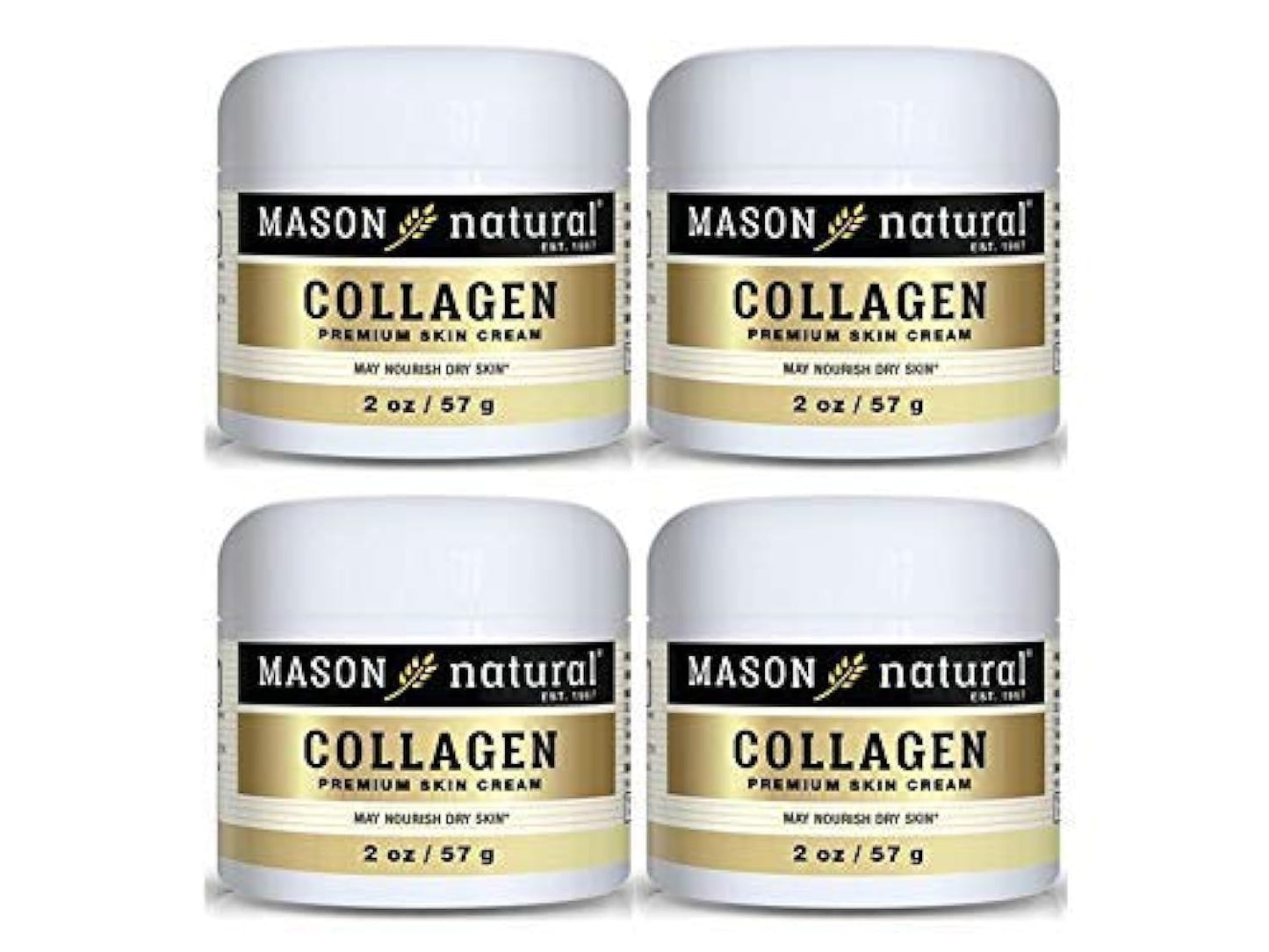 MASON NATURAL Collagen Premium Skin Cream - Anti Aging Face and Body Moisturizer, Intense Skin Hydration and Firmness, Pear Scent, Paraben Free, 2 OZ Beauty & Personal Care MASON NATURAL