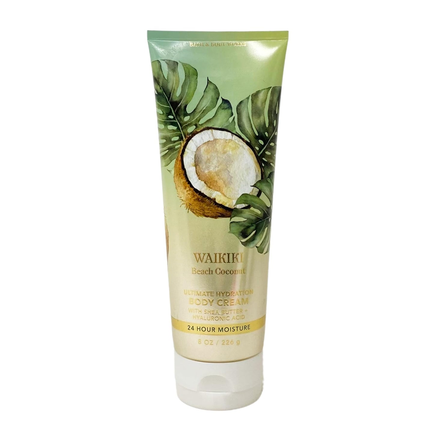 Bath & Body Works Waikiki Beach Coconut 3 Piece Set - Body Cream - Shower Gel - Body Lotion - with a Creamy Rose Bar Soap - Full Size Beauty and Personal Care Bath & Body Works