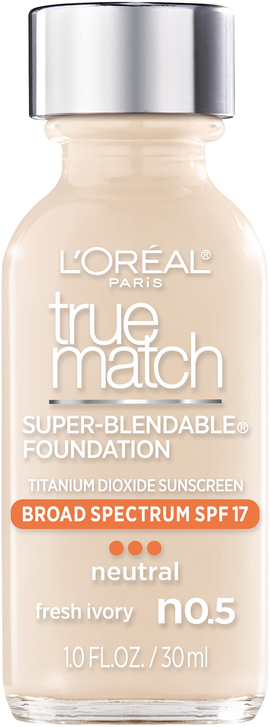 L’Oréal Paris Makeup True Match Super-Blendable Liquid Foundation, Fresh Ivory N0.5, 1 Fl Oz,1 Count Beauty & Personal Care L'Oreal Paris