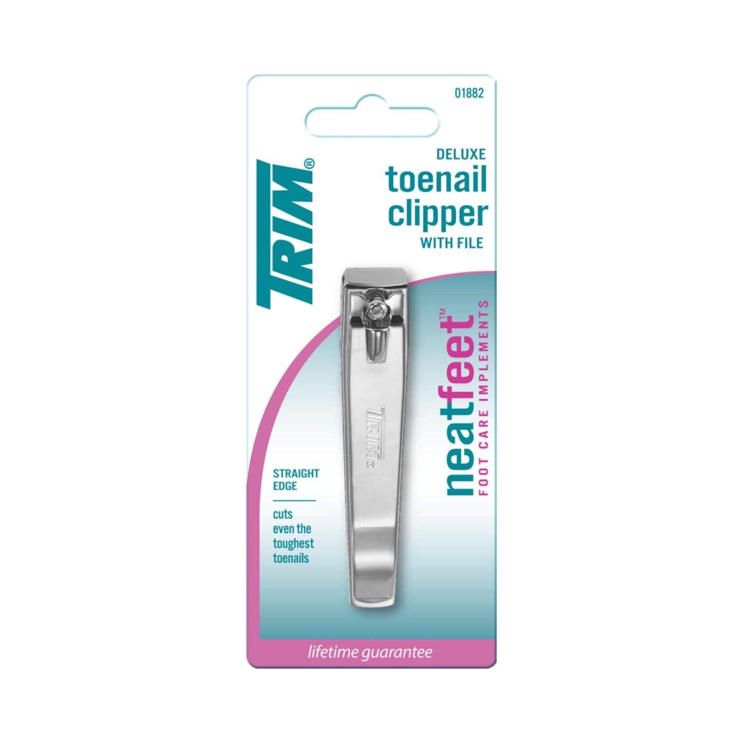 Trim Neat Feet Foot Care Implements Deluxe Toenail Clipper with File, Straight Edge, Stainless Steel, Cuts Toughest Toenails, Helps with Ingrown Beauty & Personal Care Trim