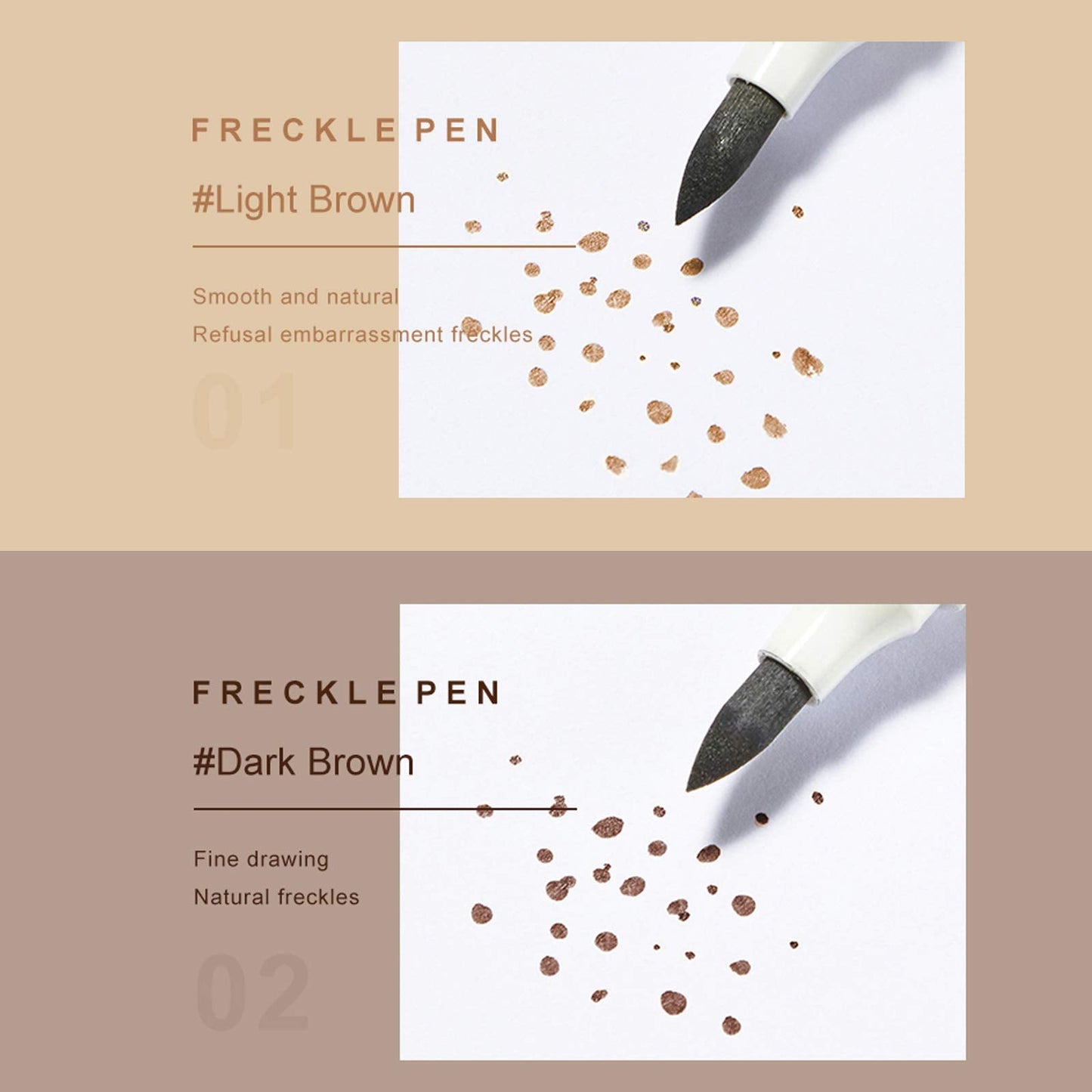 Freckle Pen 2 Colors Waterproof Lasting Natural Like Face Freckle Makeup Pen 2 Pcs 0.17 Fl Oz Beauty & Personal Care Marine Forest