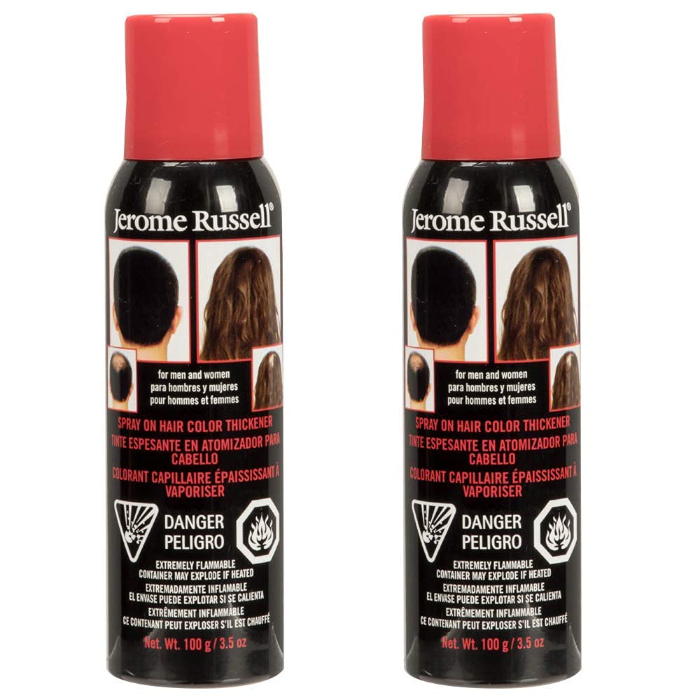 Jerome Russell Spray On Hair Color Thickener Jet Black - Instant Bald Spot Root Cover Up, Hair Thickener Spray for Fine and Thinning Hair, 3.5 oz Beauty & Personal Care Jerome Russell