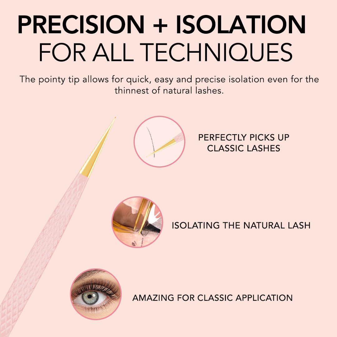 KIARA SKY LASH Tweezer for Eyelash Extensions - Precision Fiber Tip Grip - Volume, Mega Volume, and Lash Removal Fills - Comfortable Ergonomic Design Beauty and Personal Care KIARA SKY