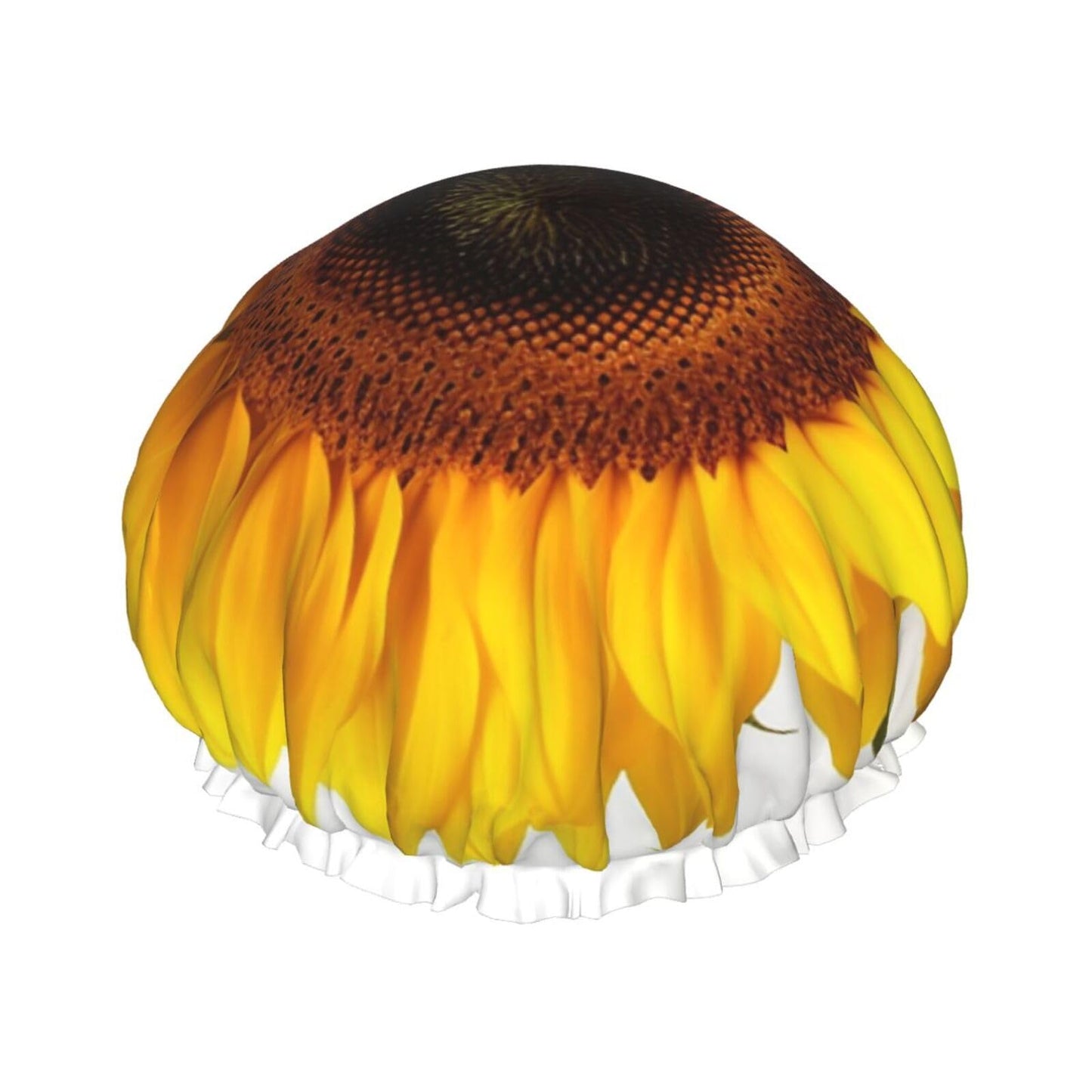 Sunflower Isolated Shower Cap for Women Men Large Reusable Shower Bonnet Double-Layer Waterproof Bath Caps Elastic Band Hair Hat for All Hairstyles Beauty and Personal Care BWLHJKE