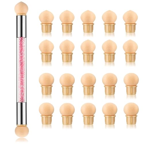 Nail Gradient Sponge Pen, ForSewian Double Head Nail Painting Brush with 20 Pieces Replacement Head for Nail Art Design Beauty & Personal Care ForSewian