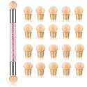 Nail Gradient Sponge Pen, ForSewian Double Head Nail Painting Brush with 20 Pieces Replacement Head for Nail Art Design Beauty & Personal Care ForSewian