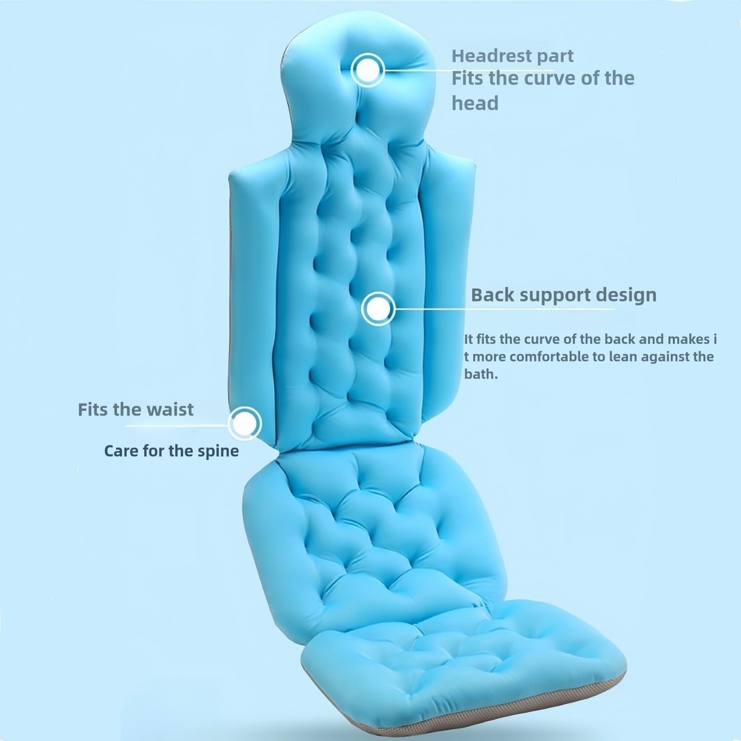 18.9” Widened Shoulder Full Body Bath Pillow for Bathtub,2.7” Ultra Thick Luxury Bath Pillow Cushion Bath Mat for Head and Neck Support with Laundry Beauty and Personal Care NEEROTO