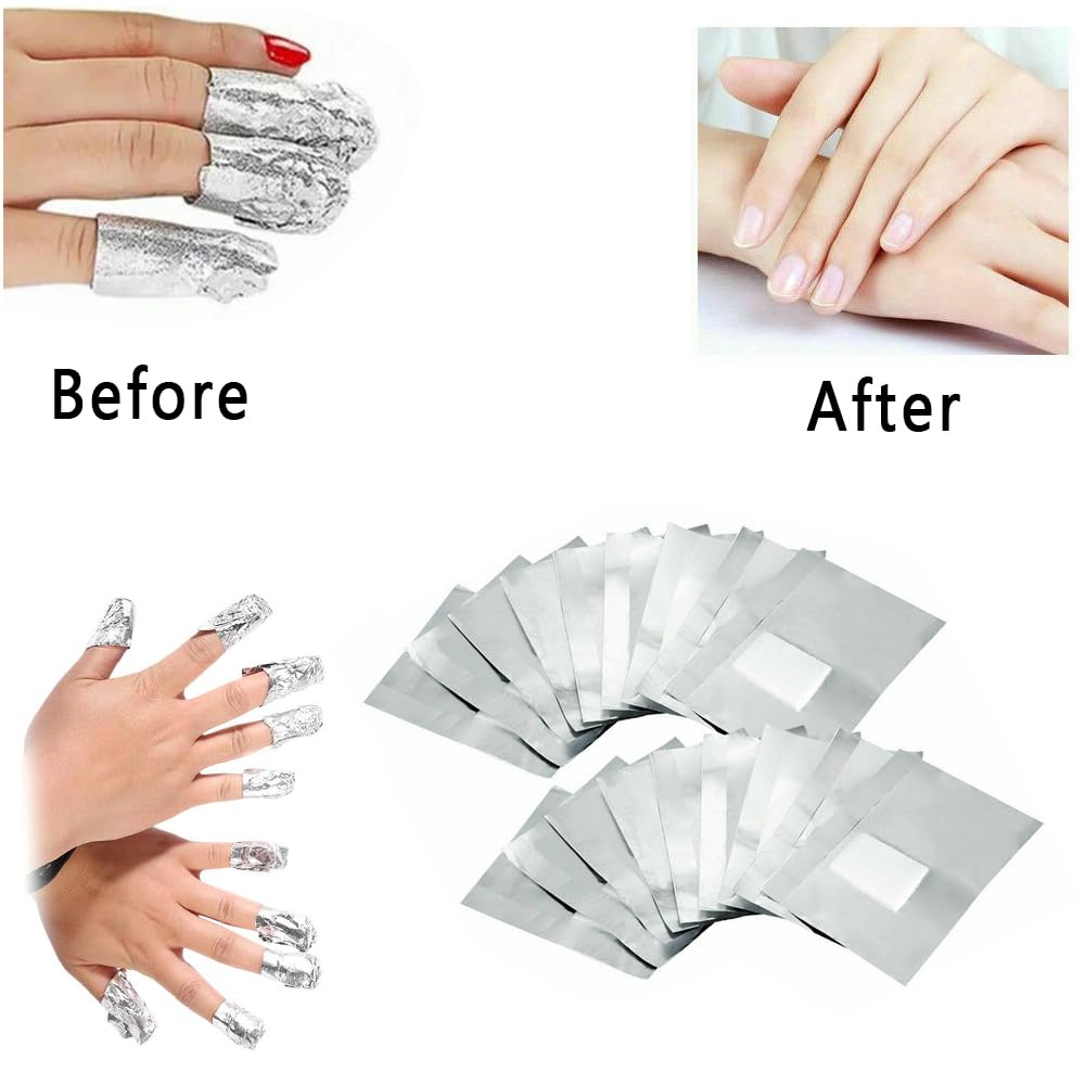 400Pcs Nail Polish Remover Gel Nail Foil Wraps Aluminium Soak Off Foils Cotton Pads Gel Nail Polish Wraps Removal Tool Finger Nail Polish Remover Beauty and Personal Care Rvetol