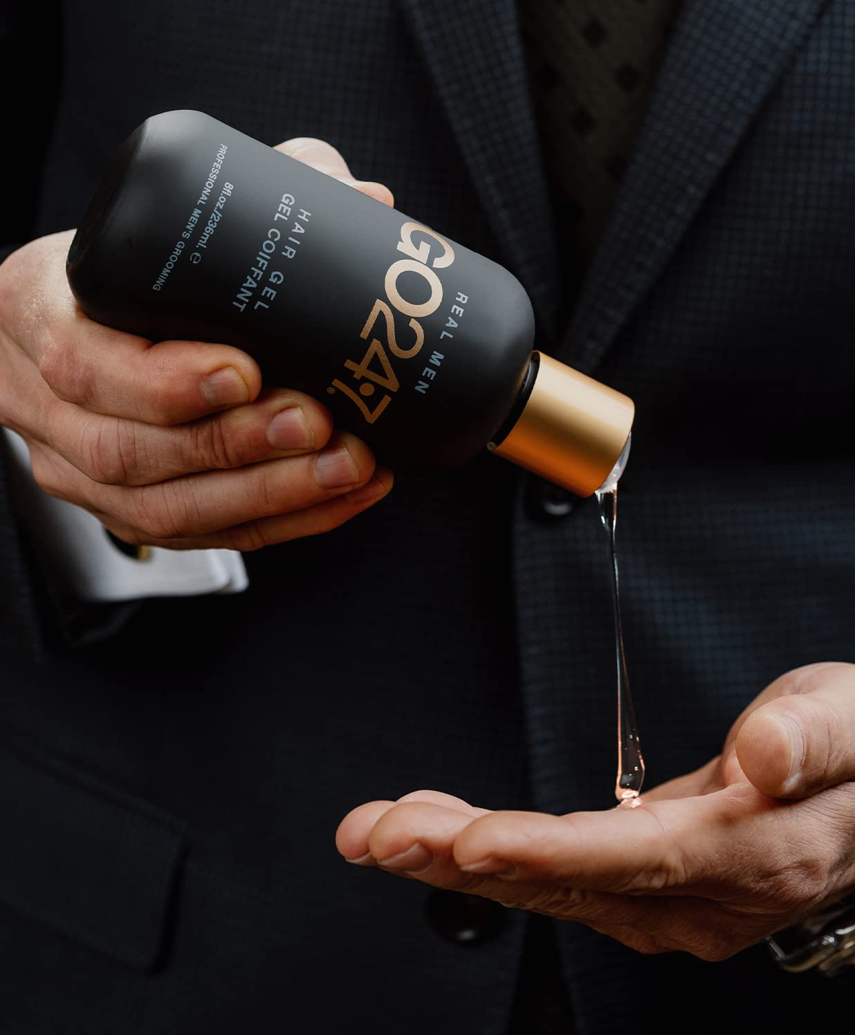 GO247 Hair Gel - Medium Hold Styling Gel for Men - Creates Definition with Flexible, Brushable Control - Flake-Free Formula with Light Ginseng Scent Beauty & Personal Care GO247