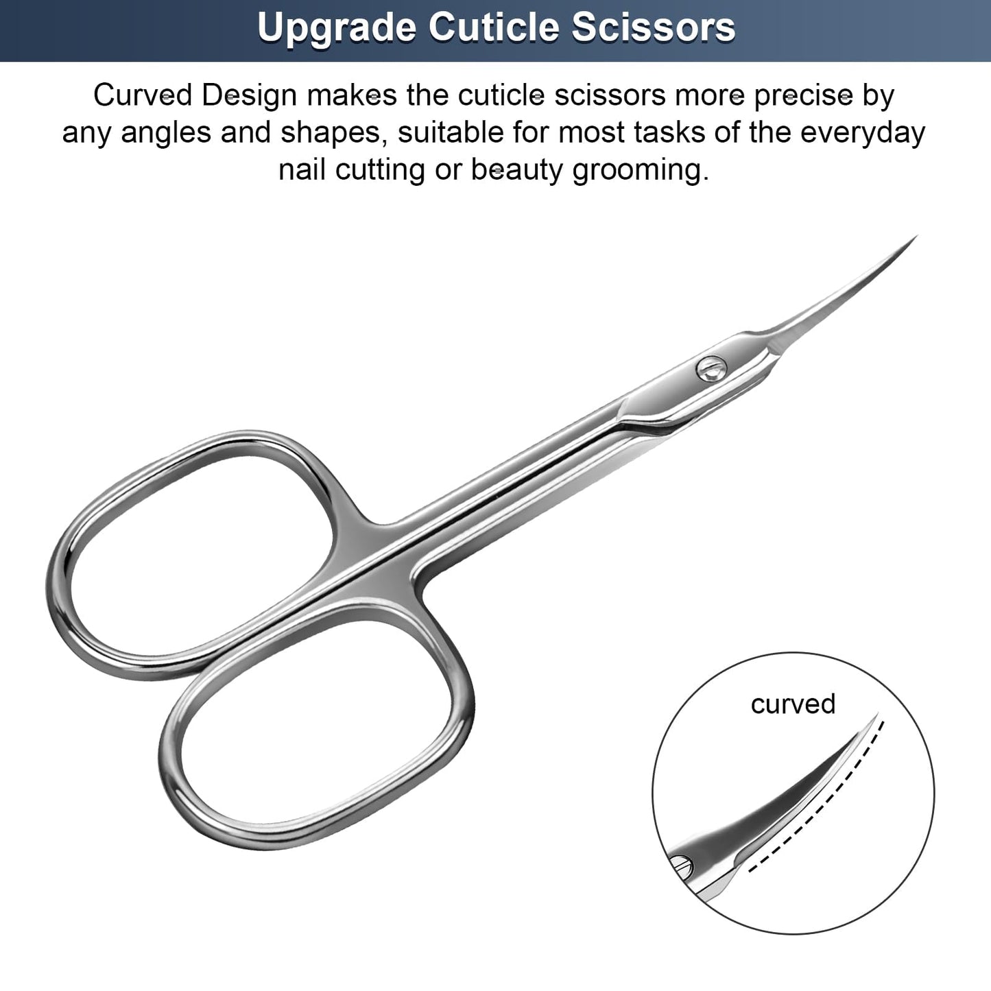 CGBE Cuticle Scissors Extra Fine Curved Blade, Super Slim Manicure Scissors for Cuticles Professional Small Scissors with Precise Pointed Tip Grooming Beauty and Personal Care CGBE