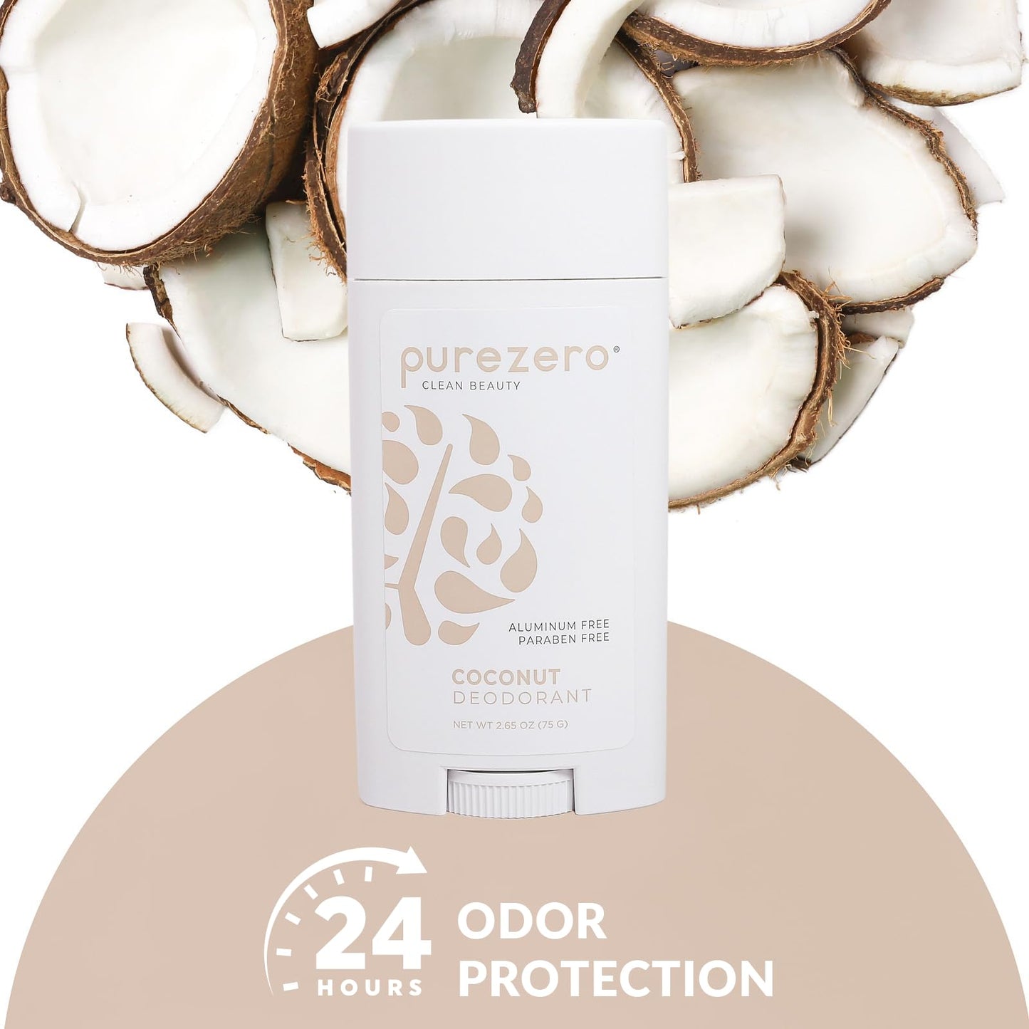Purezero Deodorant - COCONUT - Aluminum & Paraben Free with Baking Soda and 24-Hour Odor Protection - For Women & Men - Infused with Shea Butter Beauty and Personal Care Purezero