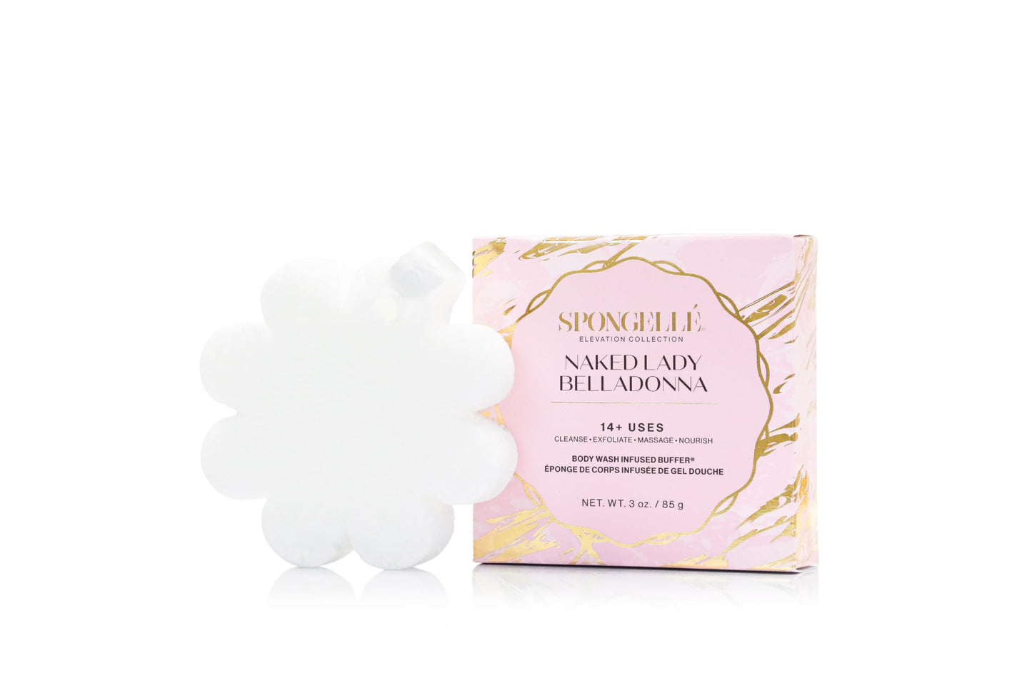 Spongelle Naked Belladona Elevation Body Buffer - Bath & Shower Loofah for Women - Cleanse, Exfoliate, and Nourish in one Easy Step - Cruelty-Free Beauty and Personal Care SPONGELLÉ