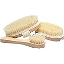 Essential Living: 3-Piece Dry Brushing Spa Kit - 1 Face Brush, 2 Body Scrub Brushes and a Cotton Bag - Body and Skin Care for Exfoliation, Blood Beauty & Personal Care Essential Living