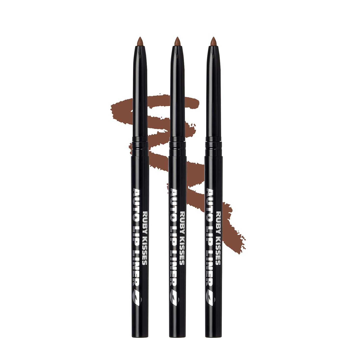 Ruby Kisses Auto Lip Liner Pencil (Espresso 3 Pack), Long Lasting & Non-Fading, Smooth Application, Non-Feathering with Rich Pigmented Color, No Beauty & Personal Care Ruby Kisses