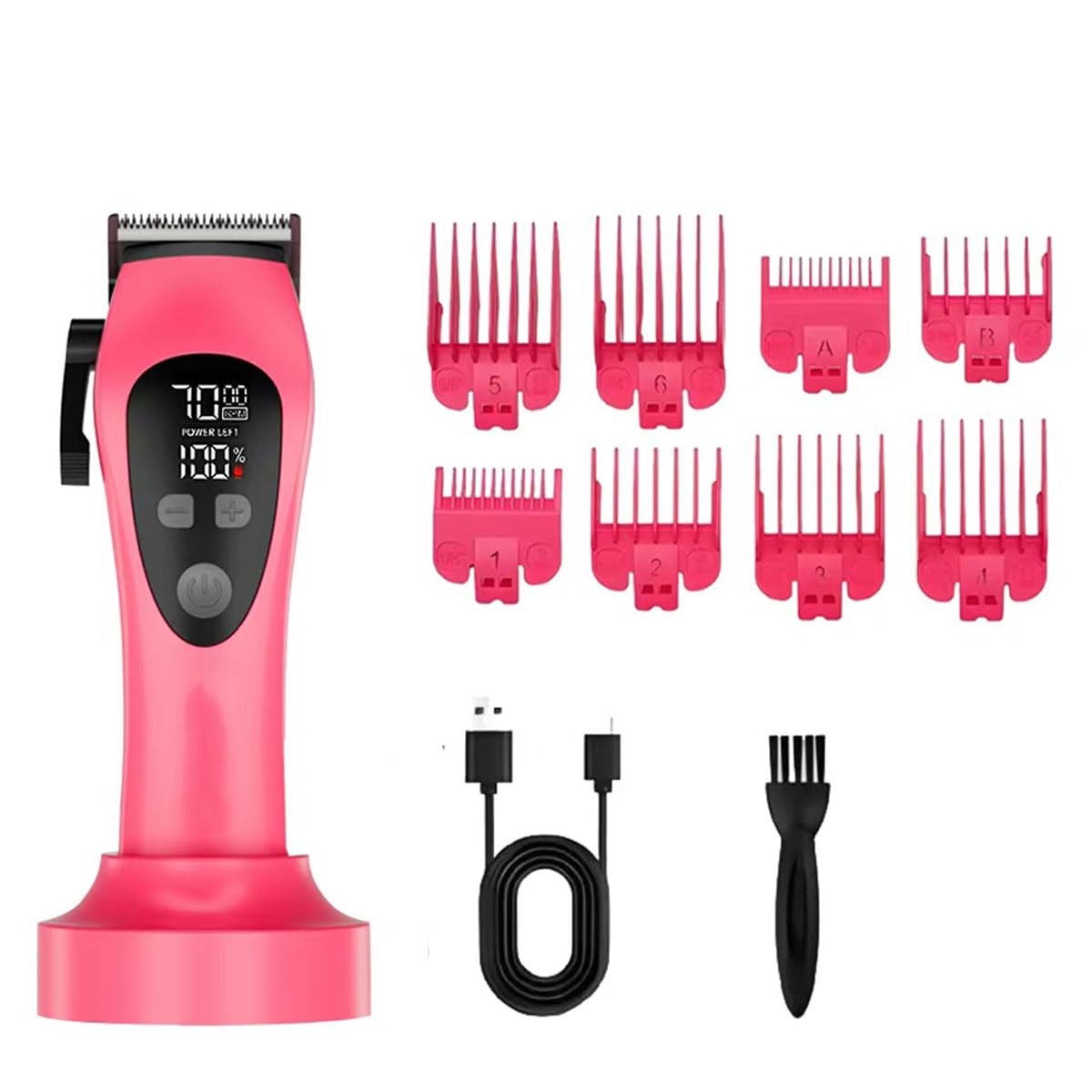 Professional Hair Clippers for Men - High Torque Motor, Low Heat, Cordless Rechargeable Barber with LED Dispaly,8 Magnetic Limit Combs, Charging Dock Beauty and Personal Care QDKVTNDJZ