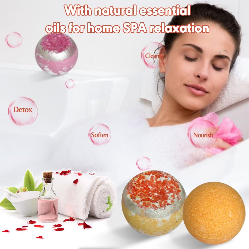 KAV Bath Bombs for Women - Natural Geode Bathbombs for Girls, Tweens - Set of 12 Organic Bath Bomb Giftset with Various Scents and Colors Beauty and Personal Care KAV