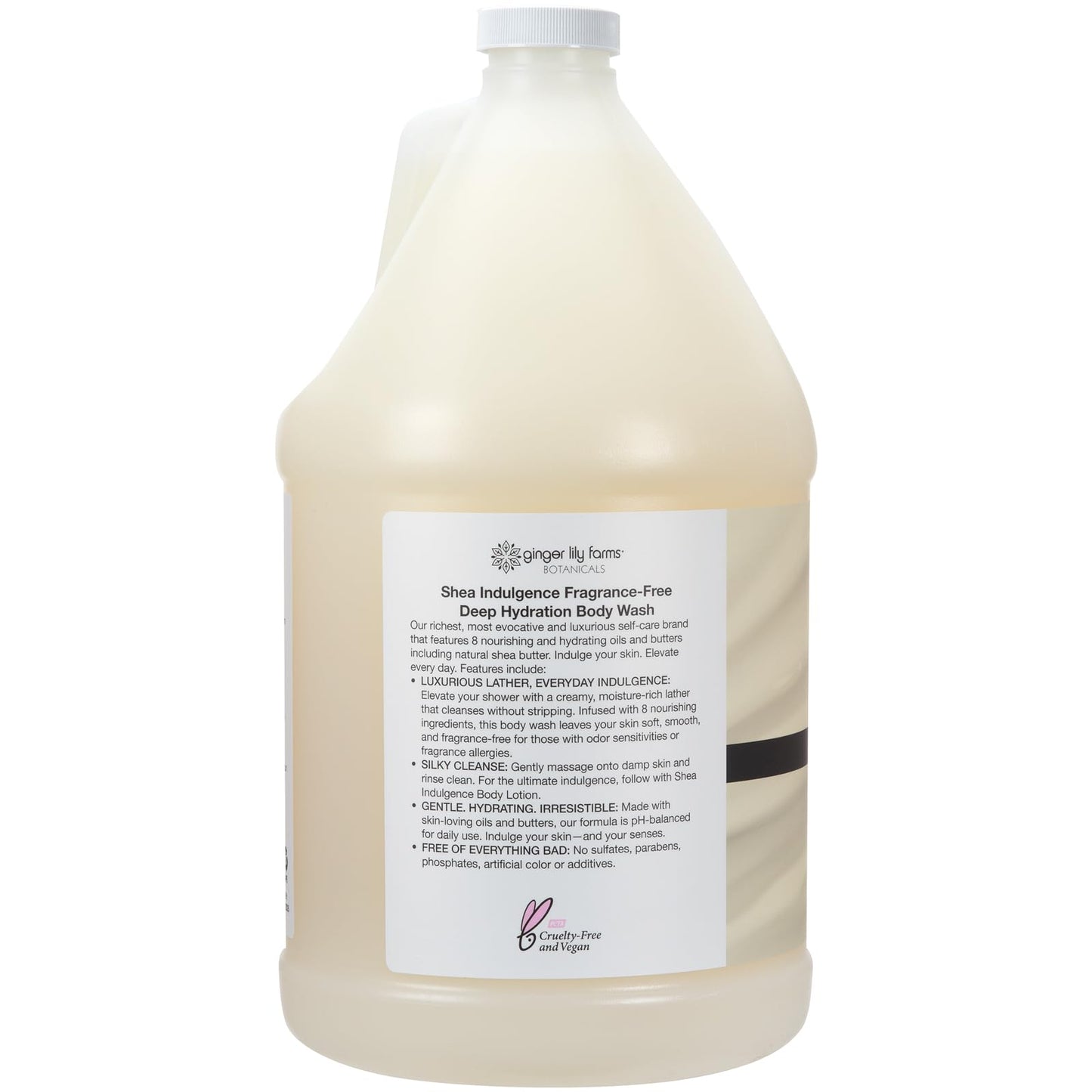 Ginger Lily Farms Botanicals Shea Indulgence Deep Hydration Body Wash, 100% Vegan & Cruelty-Free, Fragrance-Free, 1 Gallon (128 fl oz) Refill Beauty & Personal Care Ginger Lily Farms