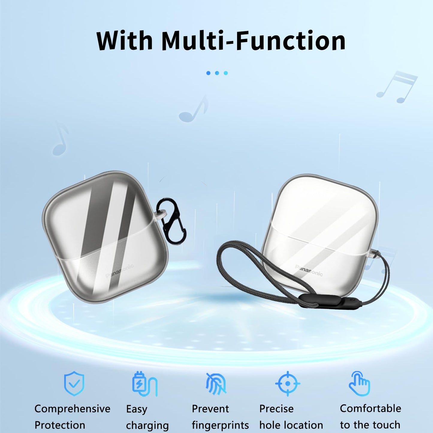 for Panasonic ES-CM3A Swipe Right Compact Shaver Case Cover, NOUKAJU TPU Protective Cover(with Carabiner+Lanyard) Drop-Proof, Scratch-Proof,Protective Beauty and Personal Care NOUKAJU