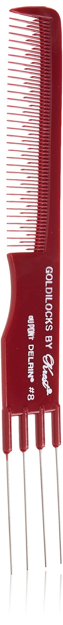 Krest Goldilocks Lift Teasing Comb with Metal Prong Heat Resistan Comb. 7.75 In.