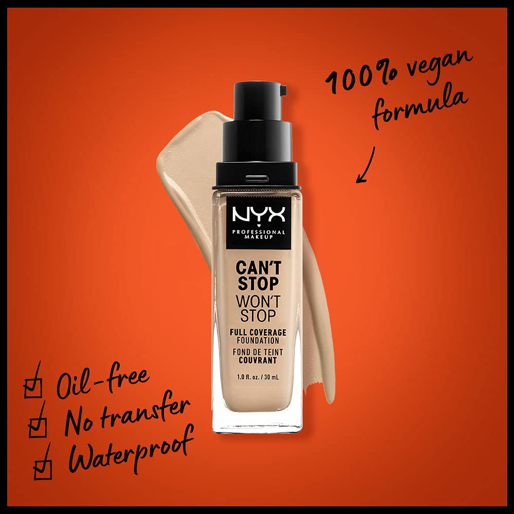 NYX PROFESSIONAL MAKEUP Can't Stop Won't Stop Foundation, 24h Full Coverage Matte Finish - Warm Vanilla Beauty & Personal Care NYX PROFESSIONAL MAKEUP