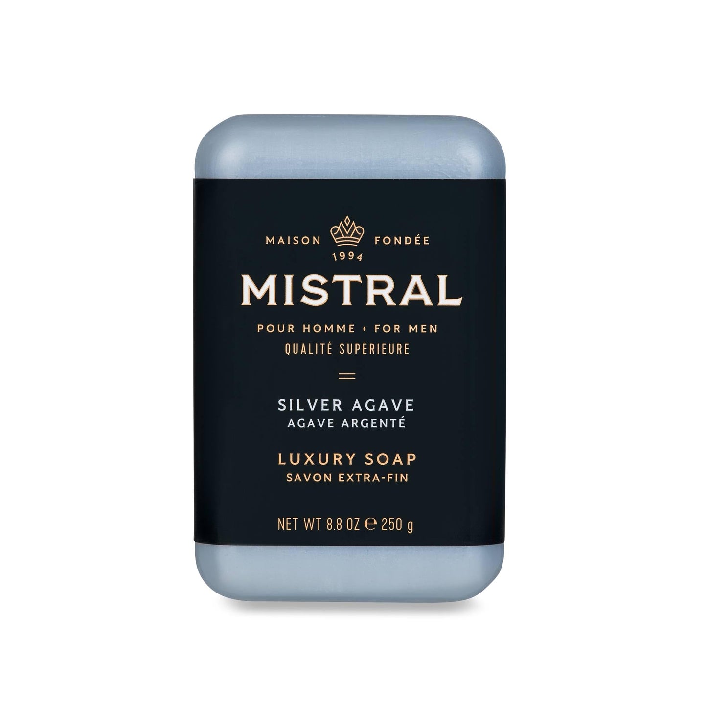 Mistral Silver Agave Luxury Bar Soap for Men | Men’s Natural Soap Bar | Paraben, Phthalates Free | Moisturizing & Triple-Milled Natural Soap for Men Beauty & Personal Care Mistral