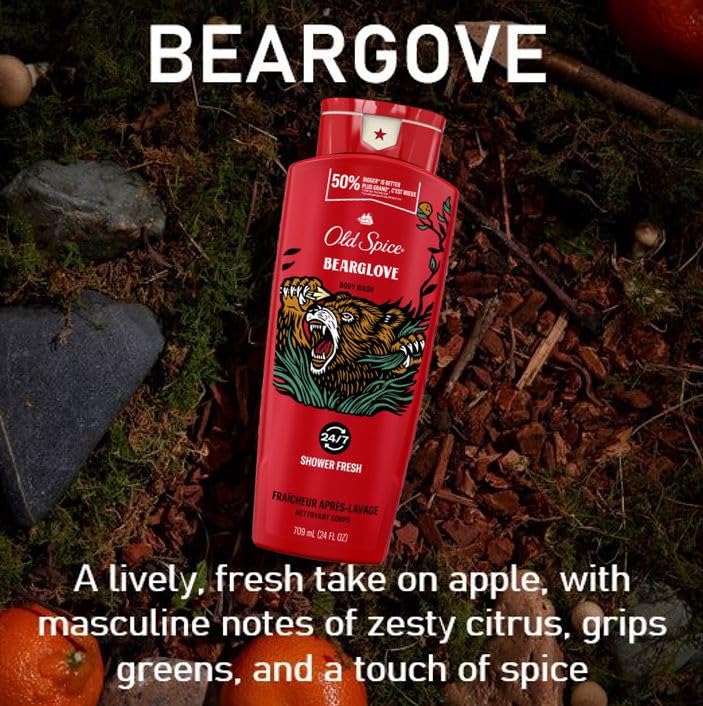 24 oz Bearglove Body Wash for Men, 24/7 Shower Clean by Old Spice Beauty & Personal Care Old Spice