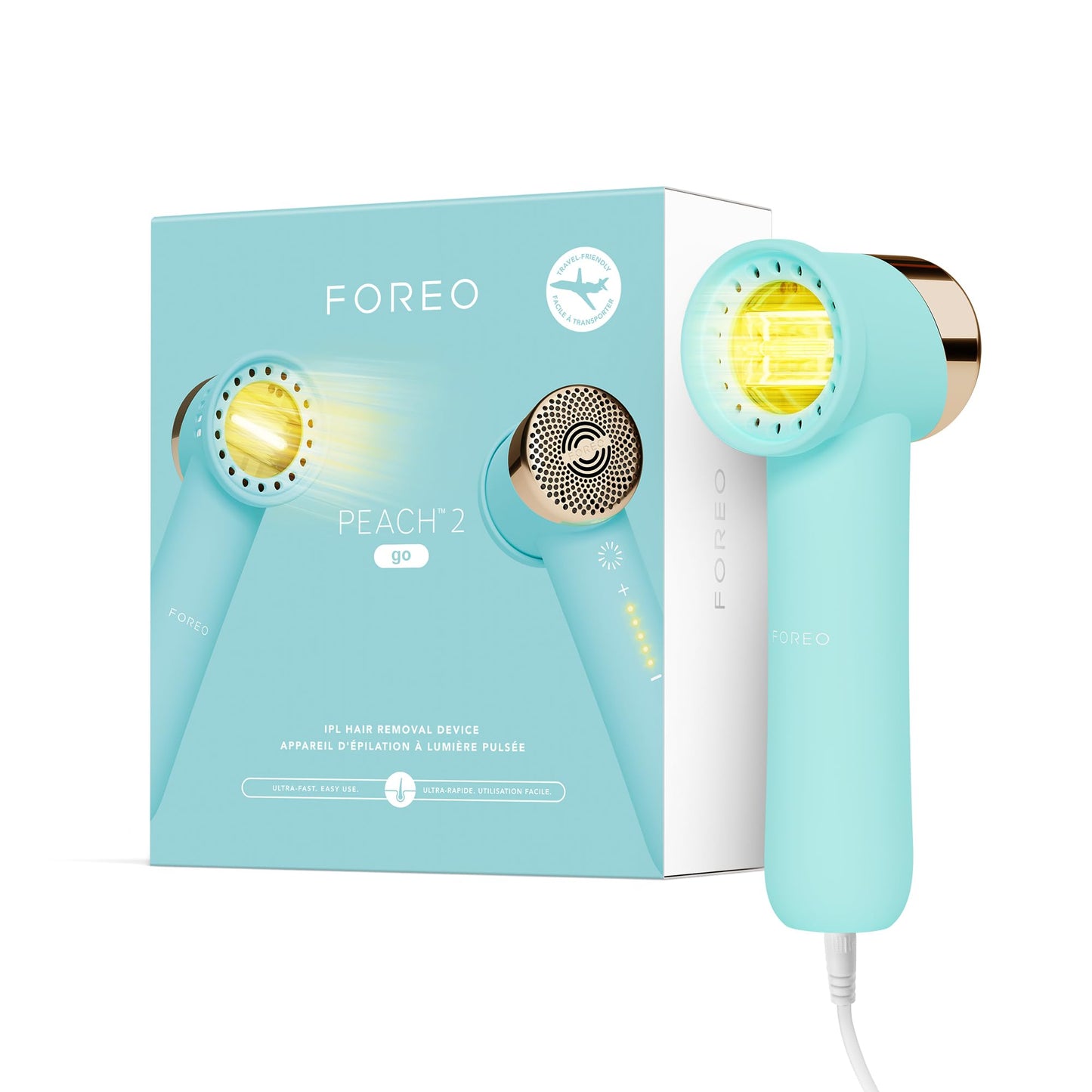 FOREO Peach 2 go IPL Hair Removal Device - Travel-Friendly Permanent Hair Removal - Laser Hair Removal - Body & Face - Painless Hair Removal - Skin Beauty and Personal Care FOREO
