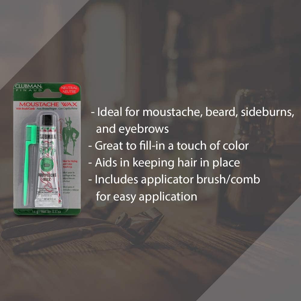 Pinaud Clubman Moustache Wax, Neutral 1/2OZ by Clubman Beauty and Personal Care Clubman