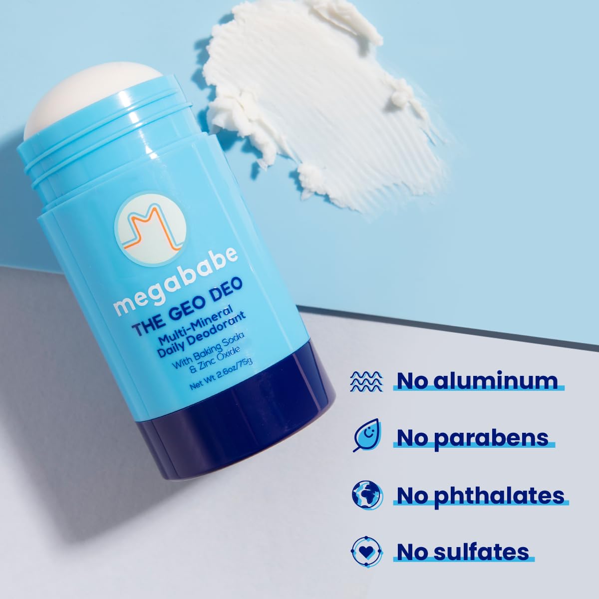 Megababe Daily Deodorant - The Geo Deo with 72 hour Odor Protection, Vacation and Hot Weather Essential, Multi-Minerals, Aluminum-Free, All Natural Beauty and Personal Care Megababe