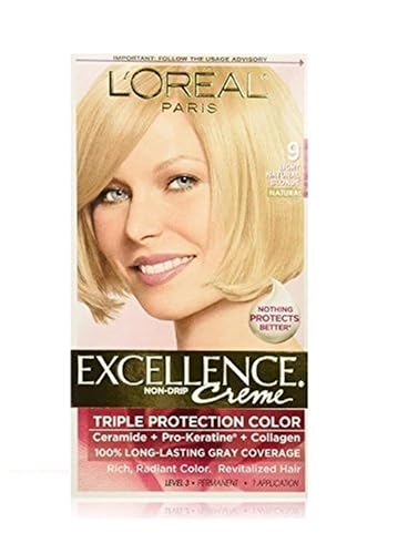 L’Oreal ParisExc H/C Nat Bld #9 R Size 1ct Excellence Creme Hair Color Light Natural Blonde #9 Beauty & Personal Care L'Oreal Paris