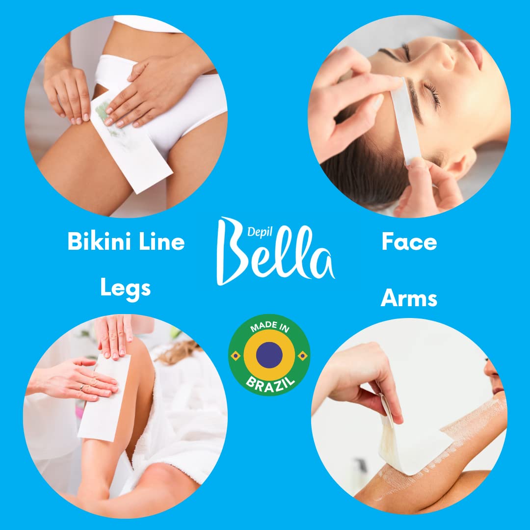 Depil Bella Non-Woven Cloth Waxing Strips - 100% Natural Fiber - For Hair Removal at Home and Professional Use (100 Strips) Beauty and Personal Care DEPIL BELLA