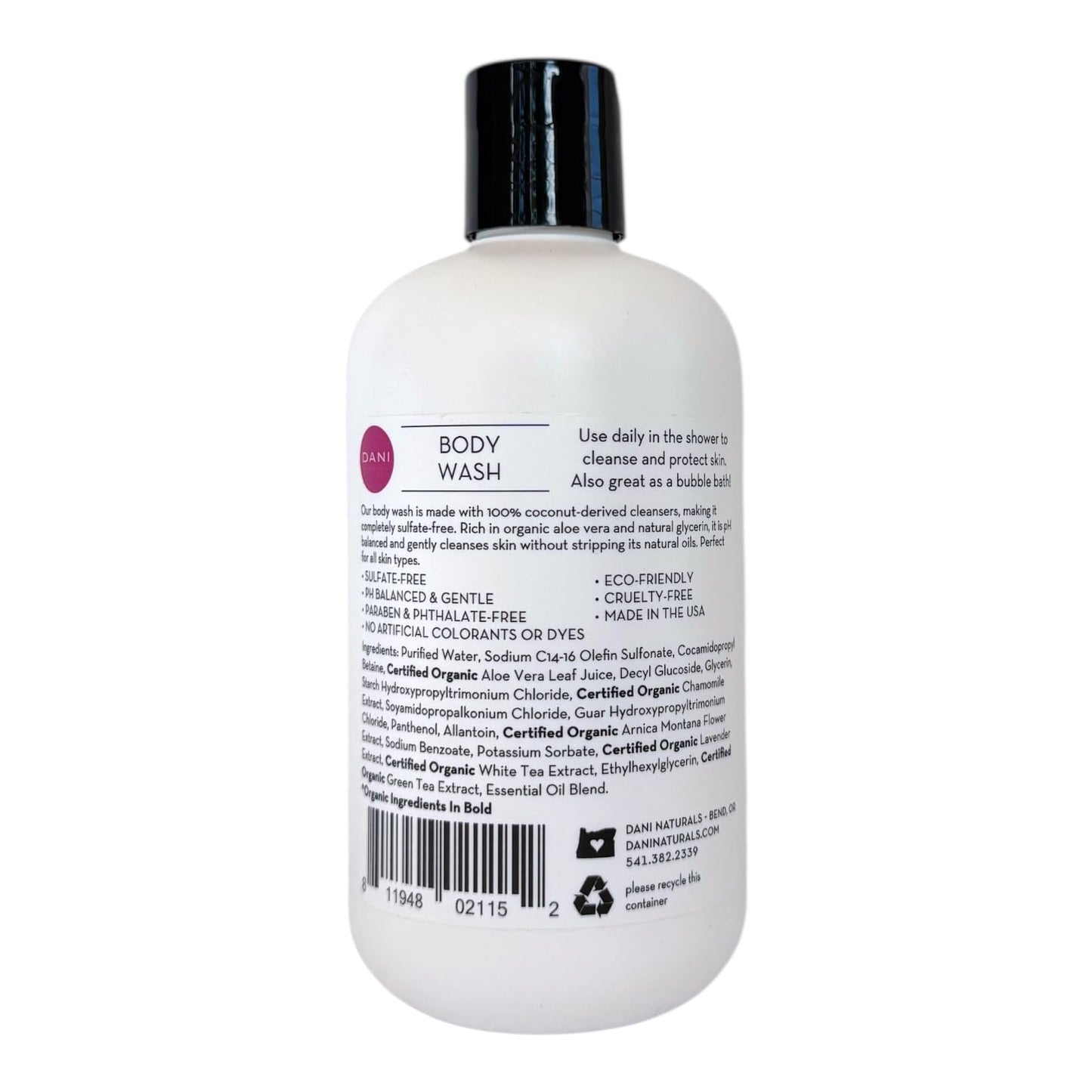 DANI Naturals Passion Fruit Body Wash, Vegan, Sulfate-Free, Made with Organic Ingredients, 12 fl oz Beauty & Personal Care DANI
