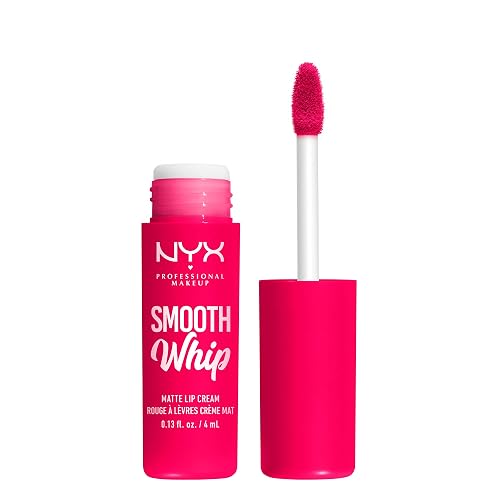 NYX PROFESSIONAL MAKEUP Smooth Whip Matte Lip Cream, Long Lasting, Moisturizing, Vegan Liquid Lipstick - Pillow Fight (Hot Fuschia) Beauty & Personal Care NYX PROFESSIONAL MAKEUP