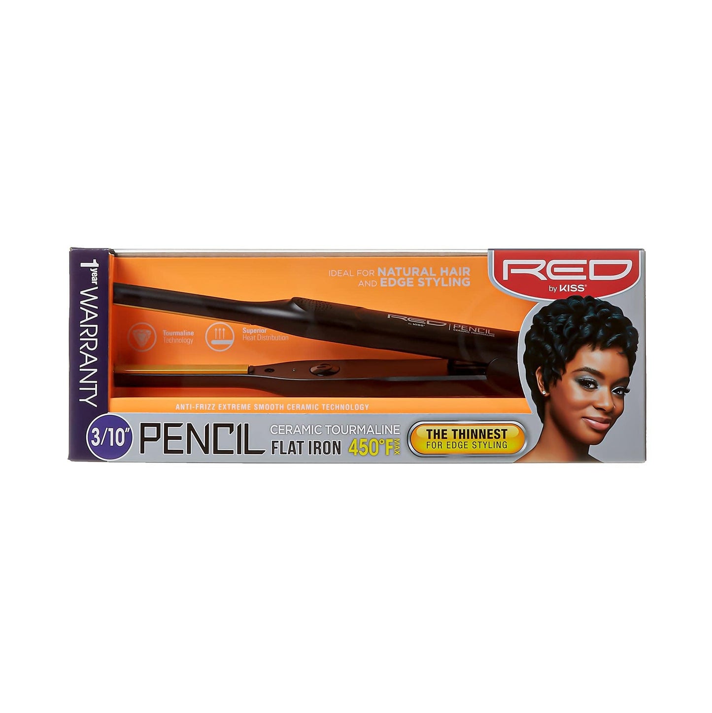 RED by KISS 2 Pcs Styling Set, 0.3” Ceramic Tourmaline Pencil Flat Iron & 6 Fl Oz Heat Protectant Hair Serum with Castor & Coconut Oil, for Edges Beauty & Personal Care Red by Kiss